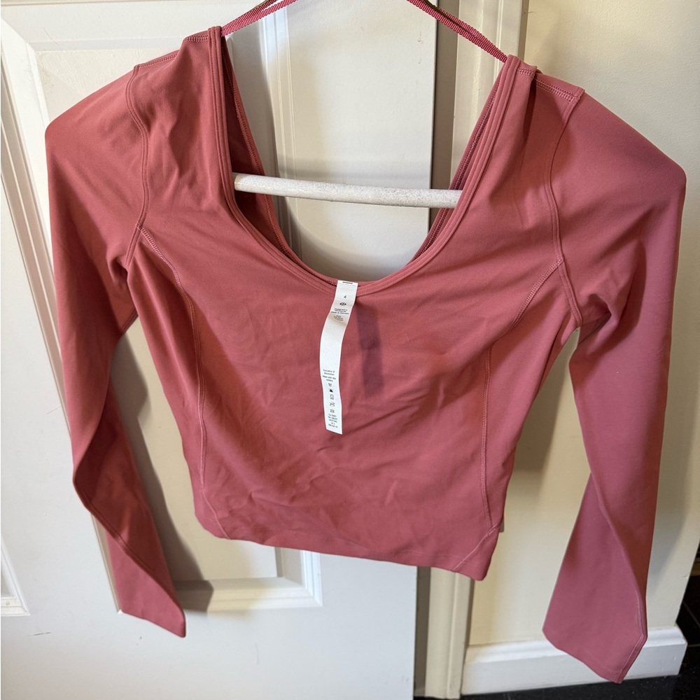 lululemon athletica Mauve Long Sleeve Crop Top